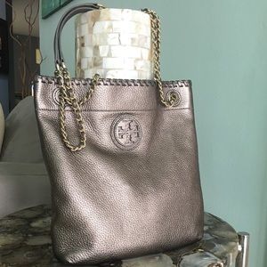 Tory Burch Marion “Book Bag” in Gunmetal